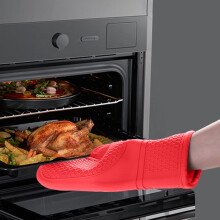 Gants de cuisine résistants à la chaleur jusqu'à 260 C, doux et faciles à nettoyer, compatibles avec le four, le gril et toute la cuisine –