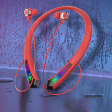 Txmfgh Bluetooth-Gaming-Headset mit Nackenbügel, RGB-Beleuchtung, sattem Bass, HD-Audio, kabellos für Sport
