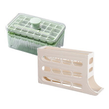 Organizador de huevos con ruedas, caja de almacenamiento de huevos para cocina y puerta lateral del refrigerador, práctico soporte para bandeja de
