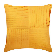 Clúdach Pillow Buí Euro 26x26 orlach, Síoda Ealaíne, Dath Soladach, Pintucks, Uigeach, Stríocach, Seam Eorpach Nua-Aimseartha - Yellow Joy