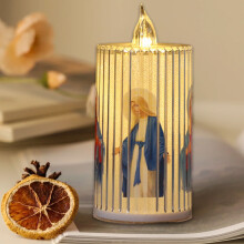 Décorations de Noël FloHua - Liquidation - Bougie électronique LED effet bougie - Décoration d'automne - Autocollant lumineux - 12,5 x 5,8 x 5,8