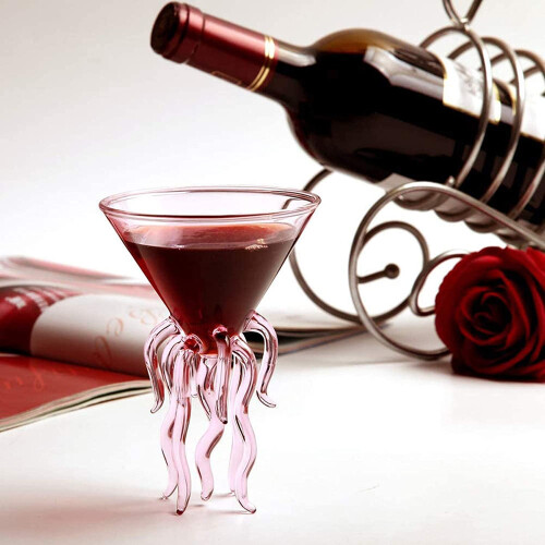 Ποτήρι Octopus Jellyfish Martini, Ποτήρι Κρασιού Χταποδιού, Ποτήρι Κοκτέιλ σε Στυλ Κθούλου με 1