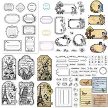 1Bag4Styles PVC plastová razítka pro DIY scrapbooking fotoalbum dekorativní karty výroba archů s razítky Tag160x110x3mm1 arch/style