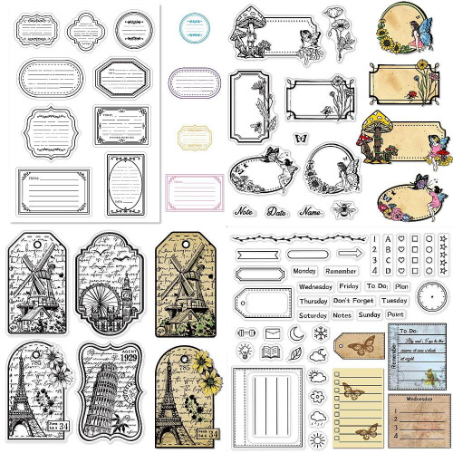 1 τσάντα 4 στυλ PVC πλαστικές σφραγίδες για DIY Scrapbooking άλμπουμ φωτογραφιών