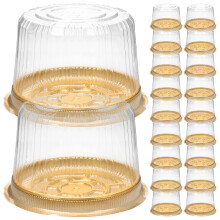 Lot de 20 boîtes à gâteaux transparentes en plastique, contenant individuel pour gâteaux, idéal pour les fêtes à la maison et les pâtisseries.