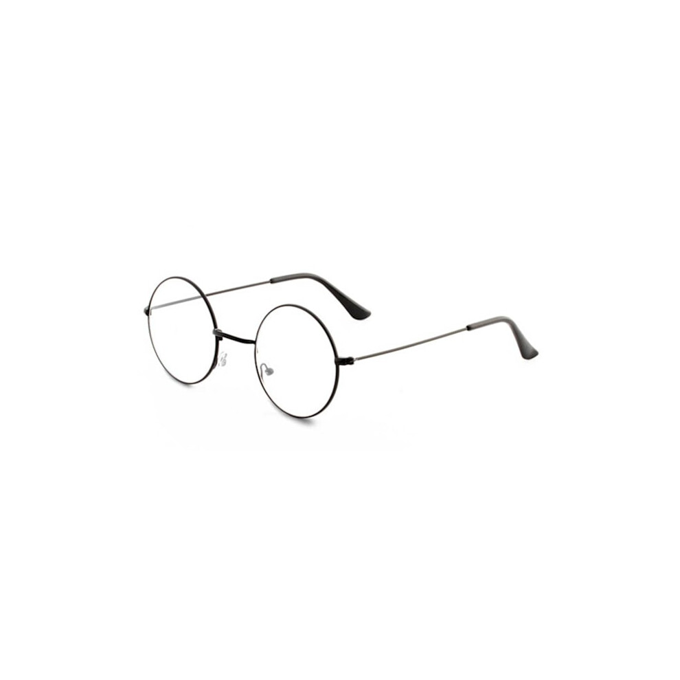 Round Glasses With Clear Lenses Without Prescription Black 9340258950537
