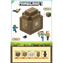 Minecraft Building Blocks with 84 Six-Sided Magnetic Cubes (Cabin 2) Cabin 2