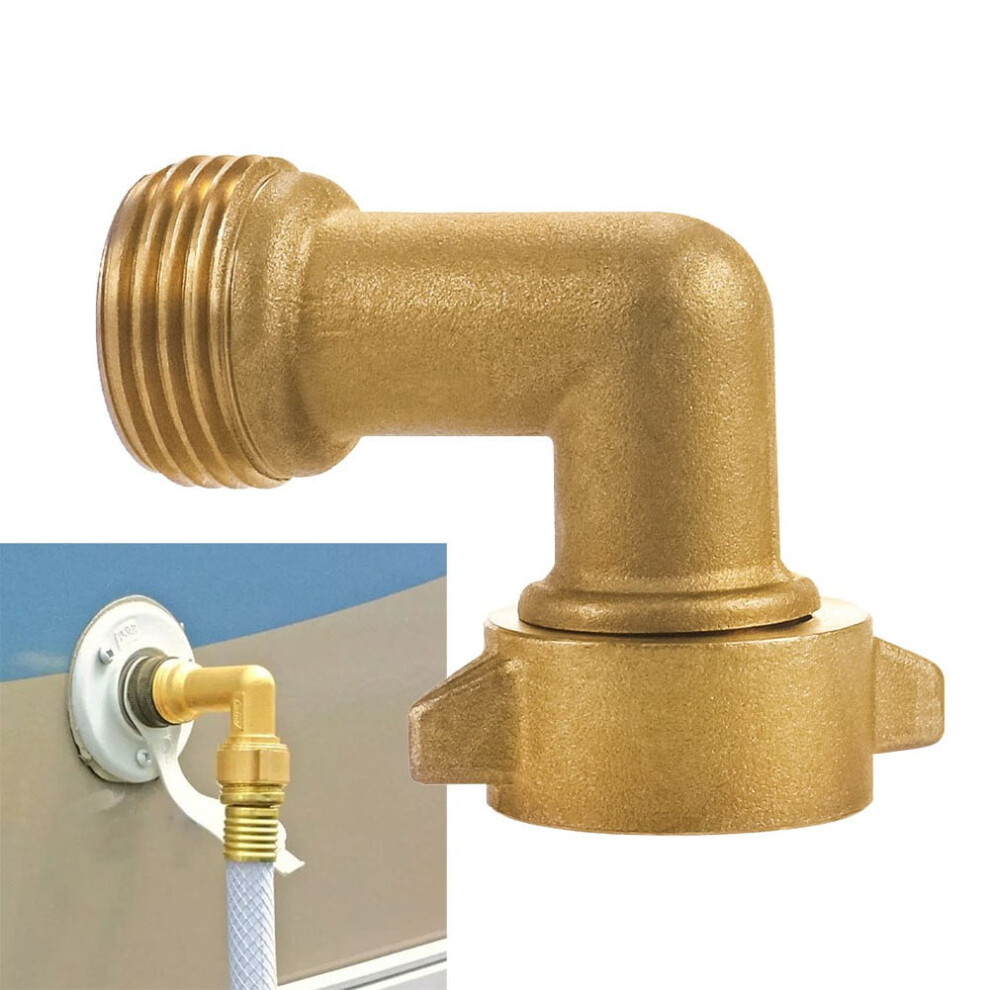 Mosiee 1Pc Water Hose 90 Degree Angle Elbow Rv Trailer Brass Elbow Pipe Fitting Connector Coupler Travel Camper Part Accessories 9423501394927