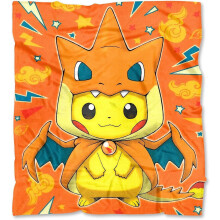 Pikachu-teppe, supermykt og koselig fleeceteppe for gutter og jenter, lett sesongteppe for barn og voksne