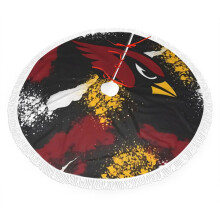 Jupe de sapin de Noël à franges en peluche Cardinals, couleurs de l'équipe de football, installation facile, cadeau idéal pour les fans (76 cm,