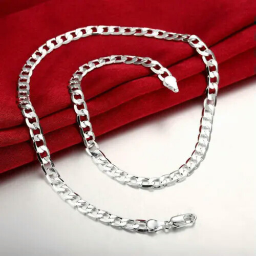 Colar RSAMD Classic Masculino Feminino com Corrente de 6 mm e Pingente em Prata de Lei 925 - 22 polegadas 1
