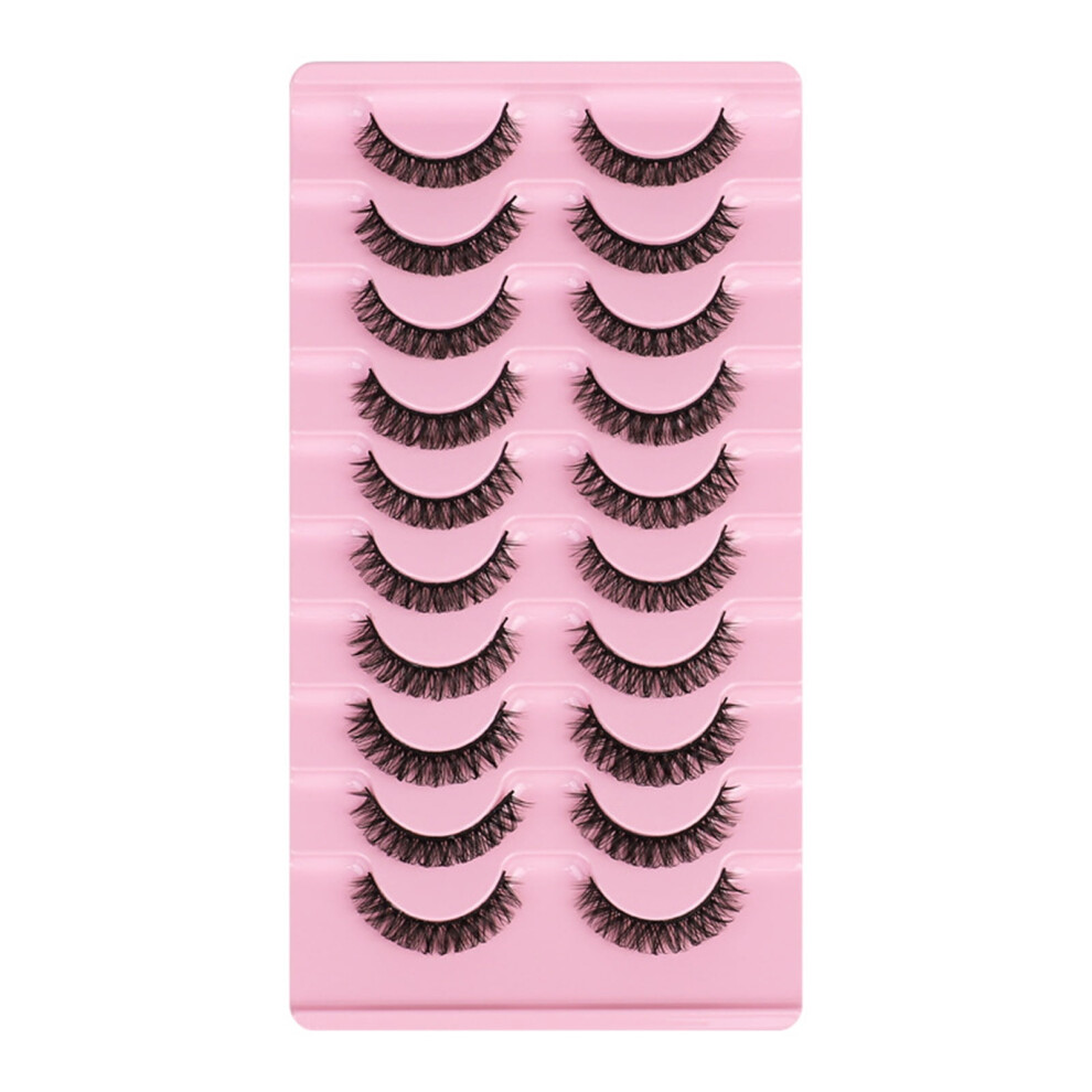 Gecheer 10 Pairs Reusable Self Adhesive Eyelashes No Glue or Eyeliner Needed Natural Thick False Lashes Extension