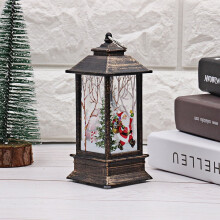 Lanterne de Noël décorative à effet flamme LED pour intérieur et extérieur - Vieil homme doré