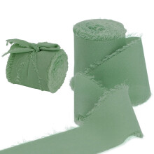 Handgemaakt franjelint van chiffonzijde, 3,8 cm breed x 4,4 meter, rozenlintenset voor trouwuitnodigingen, bruidsboeketten, cadeauverpakkingen en