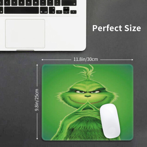 Grinch Mouse Pad 10x12 ιντσών, ραμμένη άκρη, αντιολισθητική βάση από καουτσούκ, πλενόμενο 2