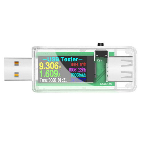 USB-tester DC digitale voltmeter ampèremeter spanningsmeter detector mobiele oplader indicator transparant