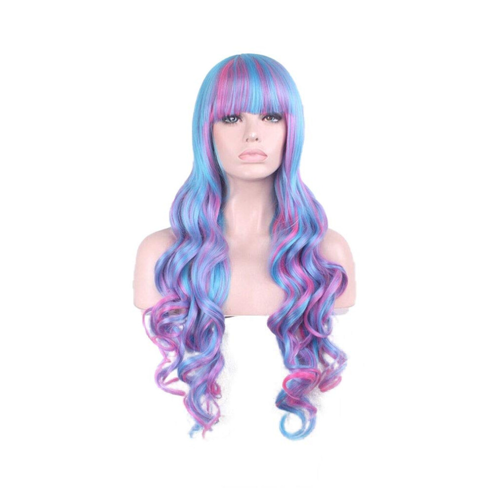 Unisex Purple Braided Wig Synthetic Hair Gradient African Braids Natural Look Durable Fibers