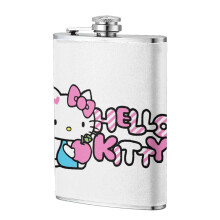 Fleasc Cruach Dhosmálta Hello Kitty 8oz - Doirtdhíonach, Marthanach & Iniompartha le haghaidh Deochanna Meisciúla, Fuisce - Rogha Bronntanais