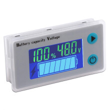 Testeur de tension et de température numérique 48 V avec indicateur de capacité restante (pourcentage), 10-100 V