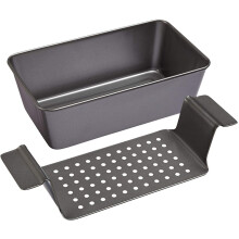 Moule à pain de viande professionnel de 14,2 cm (5,6 po) avec insert, ensemble de 2 pièces, gris