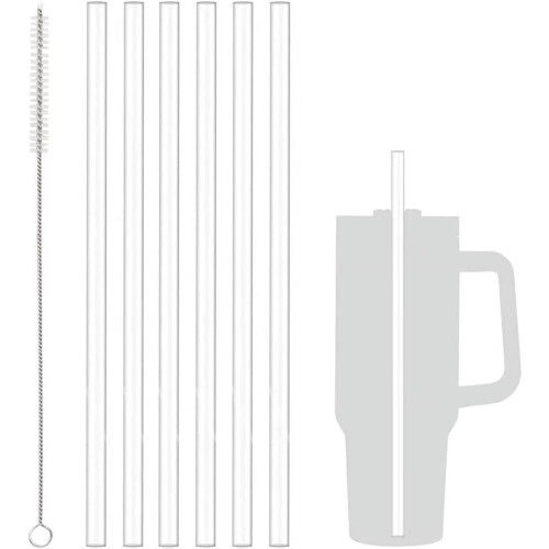 Ανταλλακτικά καλαμάκια για το Stanley Quencher 40oz, συσκευασία 6 επαναχρησιμοποιούμενων