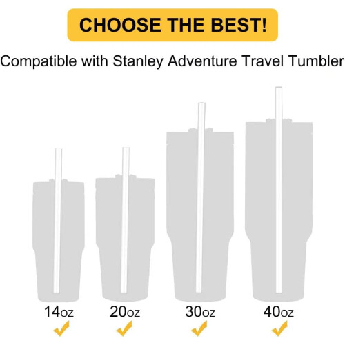 Ανταλλακτικά καλαμάκια για το Stanley Quencher 40oz, συσκευασία 6 επαναχρησιμοποιούμενων 1