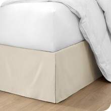 Jupe de lit plissée Bare Home - Tombant ajusté de 38 cm, facile à installer, couleur sable, taille Twin XL