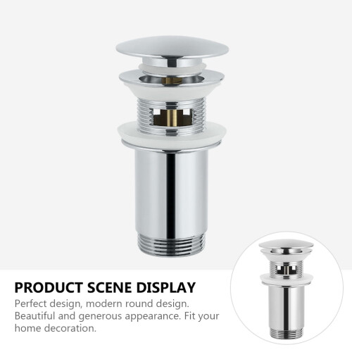 Bouchon de vidange de lavabo escamotable en cuivre 2