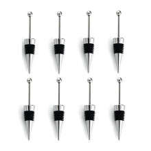 Lot de 8 bouchons pour bouteilles de vin, bouchons en métal réutilisables en silicone pour bouteilles de vin et de bière.