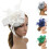 Καπέλα Happy Date Fascinators για κοκτέιλ τσάι πάρτι με ψεύτικο φτερό για κορίτσια και 1