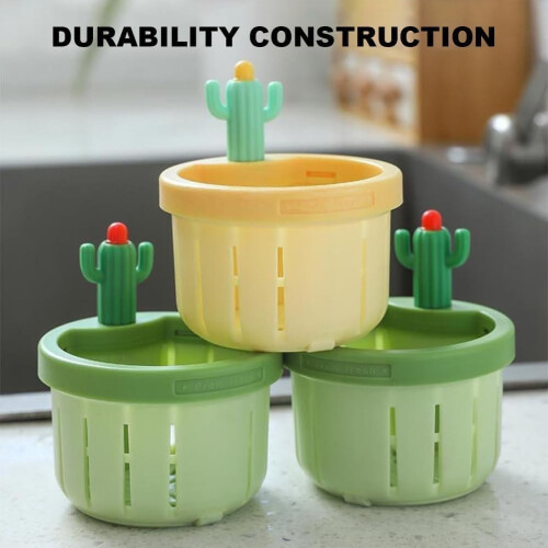 Cactus Kitchen Sink Drain Strainer, Press Automatic Dumping Basket, Self-Cleaning, Multi-Functional (2PCS-A) 2