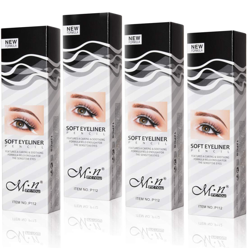Waterproof LongLasting Eyeliner Pencil White Eye and Lip Liner Highlighter Pen 48pcs