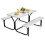Beer tent set picnic table & 2 benches with white metal frame 1