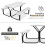 Beer tent set picnic table & 2 benches with white metal frame 5