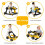 Trotteur pliable 4 en 1 jaune 1