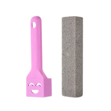 Toilet Cleaning Brush with Pumice Stone, Long Handle Bathroom and Pool Stain Remover