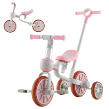 Vélo enfant Vélo préscolaire 4 en 1 avec poignée de poussée parent 37 x 72 x 101 cm rose