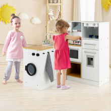 Kinder-Küchenset Spielküche mit Licht Hocker Kaffeemaschine Wasserspender Herd