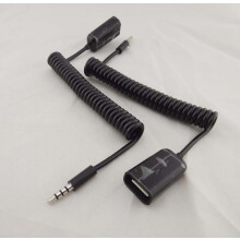 Cavo audio AUX retrattile/a molla da 90 cm, da USB 2.0 femmina a jack da 3,5 mm maschio a 4 poli, per 1 pezzo.