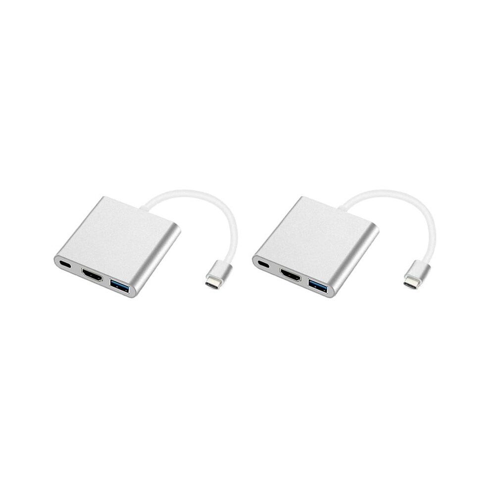 2X Usb C To Adapter,3 In 1 Multiport Usb Type C To 4K Usb3.0 & Usb C Power Delivery Port Converter Compatible 9048212660934
