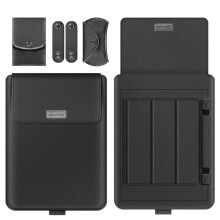 Prettyui hordozható vízálló notebook bélés táska, PU bőr összecsukható laptop állvány tok Huawei HP-hez, Dell11-14 hüvelykes
