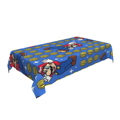 Mario Rectangular Tablecloth Water Resistance Antiwrinkle Spillproof Soft Fabric Table Cloth 60"X90" 1