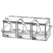 Gewürzgläser Küchenutensilien Transparente Acryl-Gewürzgläser mit Deckel Box Staubdichte Faceut-Töpfe
