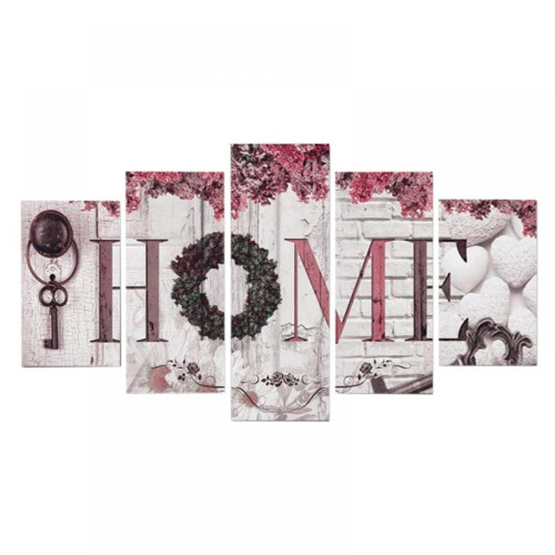 Εκτυπώσεις Τέχνη Τοίχου Λεπτά Σχήματα και Ζεστά Χρώματα Αφηρημένα 5 τεμάχια 1
