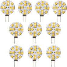 10x Bec G4LED, Alb cald, Ne-dimabil, 2700K, 180, Reflector, Înlocuitor, Bec cu halogen de 20W pentru bucătărie, RV, Caravan, Barcă, DC12V,