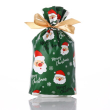 Winysin50 stk. julegaveposer med snøre, kompatible med juleslik og småkager, plastikposer til julesnacks