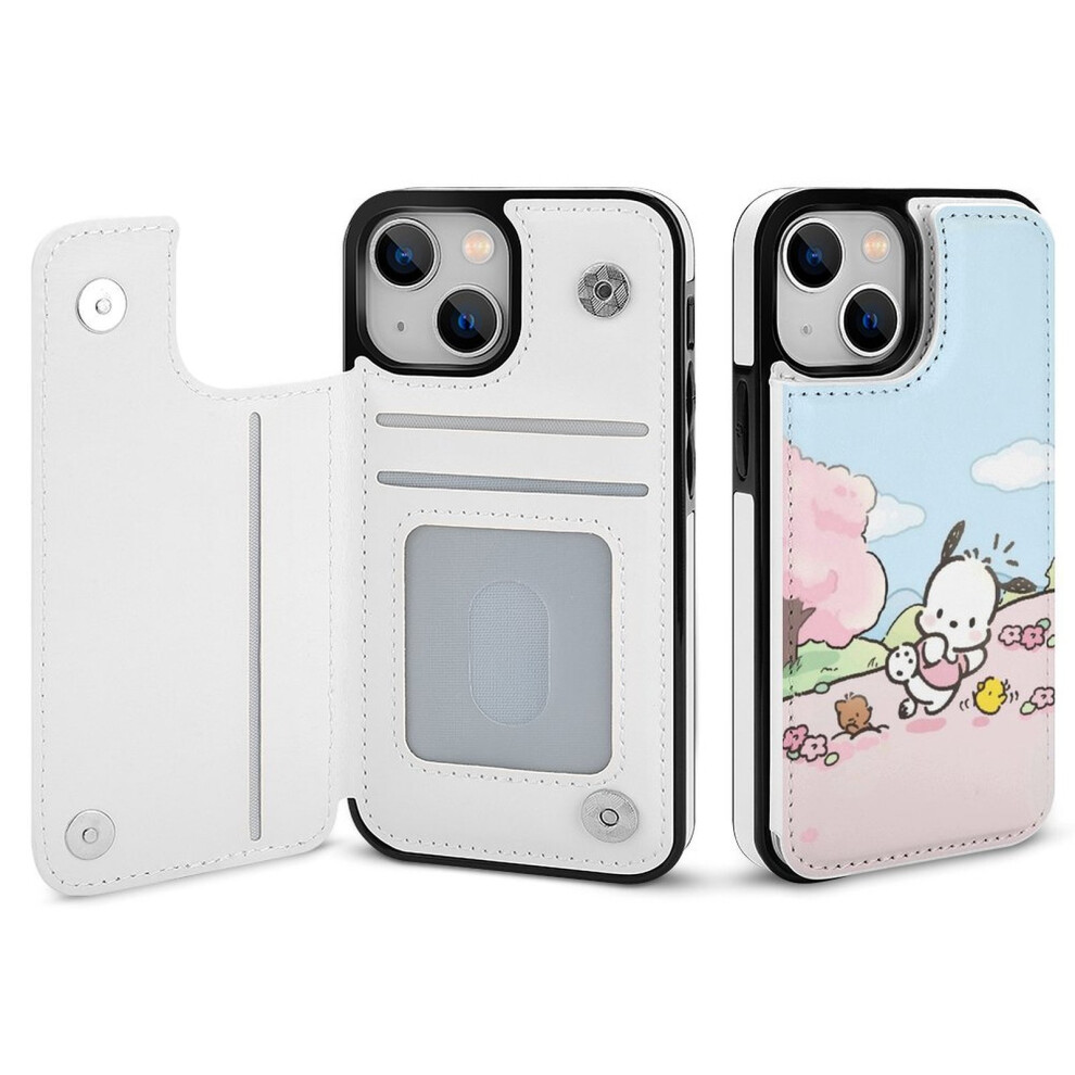 Pochacco Compatible Iphone 14 Wallet Case With Card Holder, Pu Leather Folio, Magnetic Clasp & Shockproof Cover For Women 9048212707745