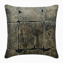 Fețe de pernă decorative, gri, 40x40 cm, din catifea, model patchwork, stil modern - Grudge Patch