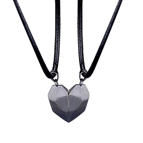 2 collane abbinate magnetiche geometriche creative unisex commemorative significative per lui e per lei, per coppia 1