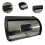 perfk Bread Bin with Roll Lid Large Capacity Bread Box for Coffee Shop Black 8